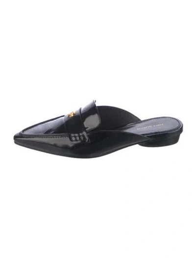 Pre-owned Tory Burch Patent Leather Mules In Black