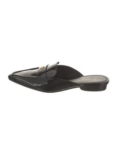 Pre-owned Tory Burch Patent Leather Mules In Black
