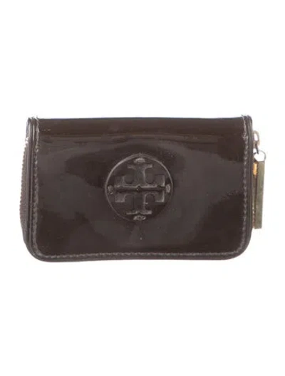 Pre-owned Tory Burch Patent Leather Pouch In Brown