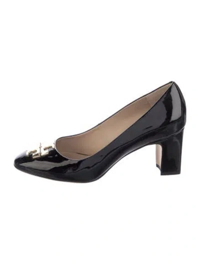 Pre-owned Tory Burch Patent Leather Pumps In Black
