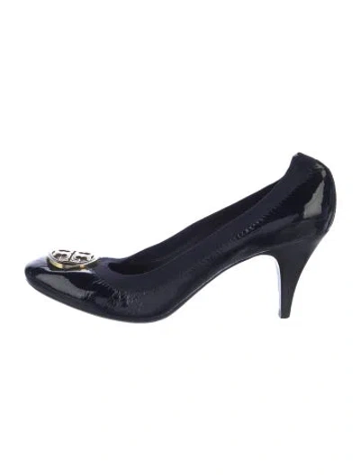 Pre-owned Tory Burch Patent Leather Pumps In Blue