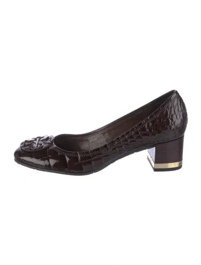 Pre-owned Tory Burch Patent Leather Pumps In Brown