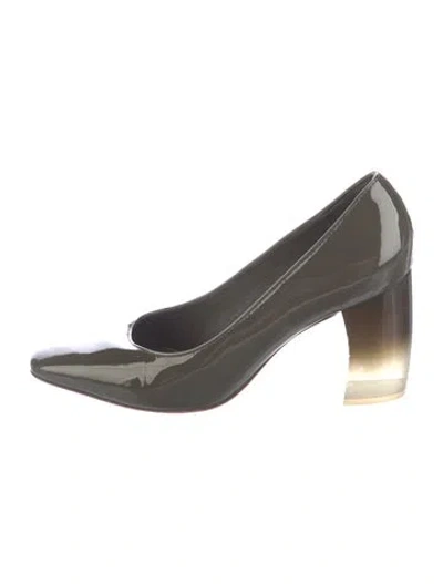 Pre-owned Tory Burch Patent Leather Pumps In Green