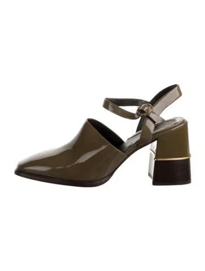 Pre-owned Tory Burch Patent Leather Pumps In Green