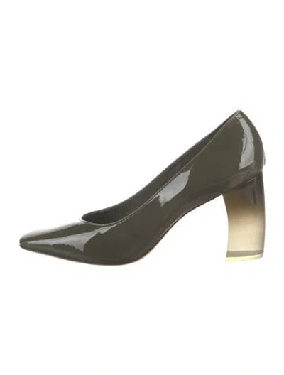Pre-owned Tory Burch Patent Leather Pumps In Green