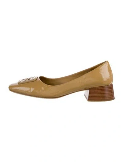 Pre-owned Tory Burch Patent Leather Pumps In Neutral