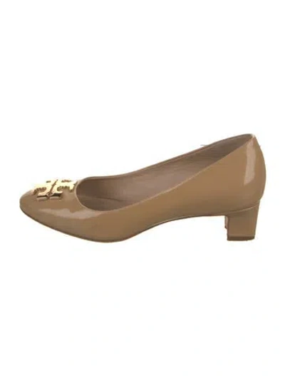 Pre-owned Tory Burch Patent Leather Pumps In Neutral