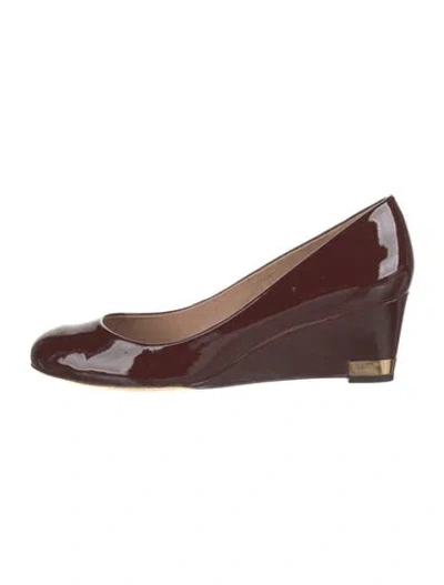 Pre-owned Tory Burch Patent Leather Pumps In Red