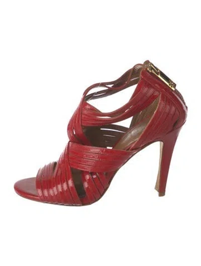 Pre-owned Tory Burch Patent Leather Pumps In Red