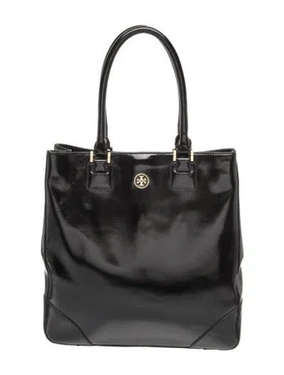Pre-owned Tory Burch Patent Leather Shoulder Bag In Black
