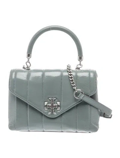 Pre-owned Tory Burch Patent Leather Shoulder Bag In Gray