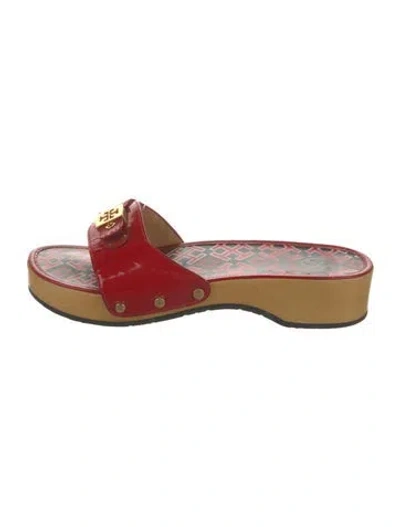 Pre-owned Tory Burch Patent Leather Slides
