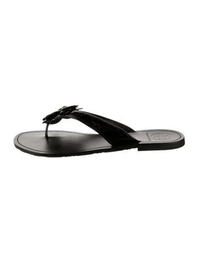 Pre-owned Tory Burch Patent Leather Slides In Multi