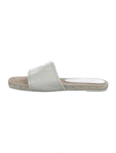 Pre-owned Tory Burch Patent Leather Slides In White