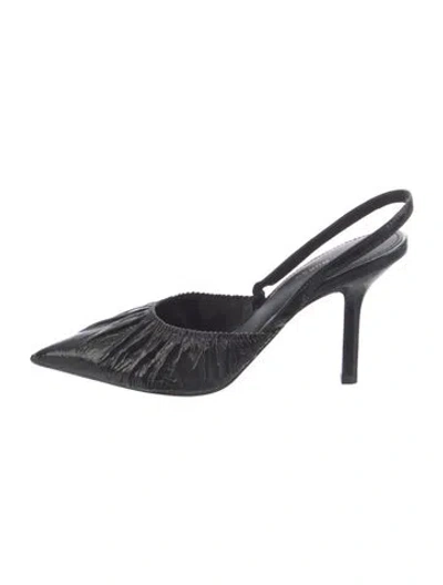 Pre-owned Tory Burch Patent Leather Slingback Pumps In Black