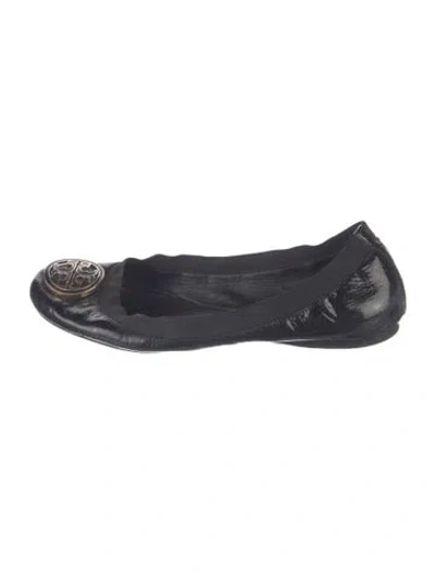 Pre-owned Tory Burch Patent Leather Studded Accents Ballet Flats In Multi