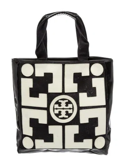 Pre-owned Tory Burch Patent Leather Tote In Black
