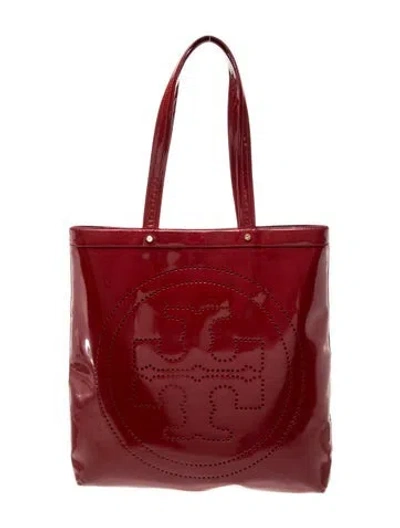 Pre-owned Tory Burch Patent Leather Tote In Red