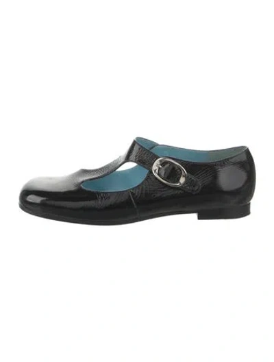 Pre-owned Tory Burch Patent Leather T-strap Pumps In Black
