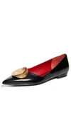 Tory Burch Patos Flat In Perfect Black/ancient Gold