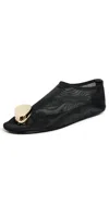 Tory Burch Patos Ornament Mesh Ballerina Flats In Black / Gold
