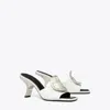 Tory Burch Patos Mismatched Heel Sandal In Purity/coco/silver