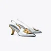 Tory Burch Patos Mismatched Slingback Heel In Gray
