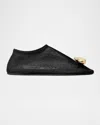 Tory Burch Patos Ornament Mesh Ballerina Flats In Black/gold