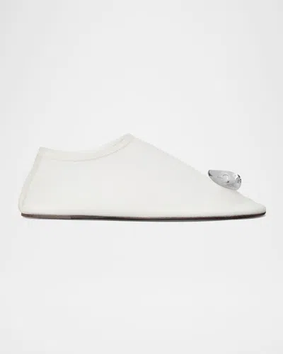 Tory Burch Patos Ornament Mesh Ballerina Flats In Clear / Silver
