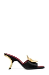 Tory Burch Patos Mismatched Heel Sandal In Perfect Black/tory Red