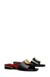 Tory Burch Patos Slide Sandal In Perfect Black / Tory Red