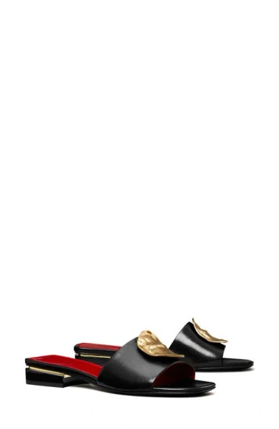 Tory Burch Patos Slide Sandal In Perfect Black / Tory Red