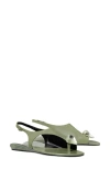 Tory Burch Patos Asymmetric Slingback Sandals In Green