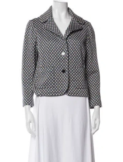 Pre-owned Tory Burch Patterned Blazer In Blue