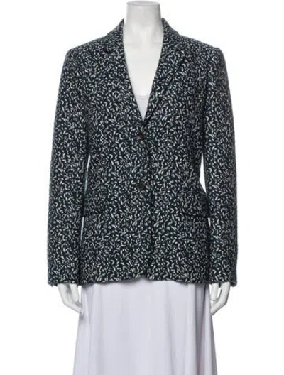 Pre-owned Tory Burch Patterned Blazer In Blue