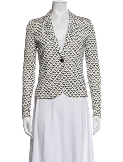 Pre-owned Tory Burch Patterned Blazer In Neutrals