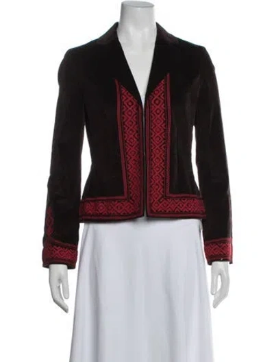 Pre-owned Tory Burch Patterned Blazer In Red