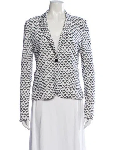 Pre-owned Tory Burch Patterned Blazer In White
