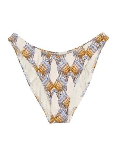 Pre-owned Tory Burch Patterned Bottoms W/ Tags In White