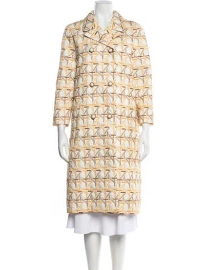 Pre-owned Tory Burch Patterned Coat In Neutral