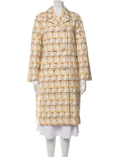Pre-owned Tory Burch Patterned Coat In Neutrals