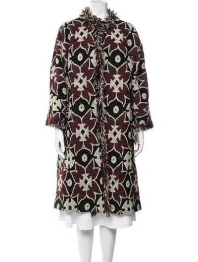 Pre-owned Tory Burch Patterned Coat In Purple