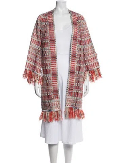 Pre-owned Tory Burch Patterned Coat In Red