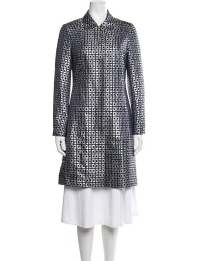 Pre-owned Tory Burch Patterned Coat In Silver