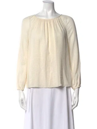 Pre-owned Tory Burch Patterned Crew Neck Blouse In Neutral