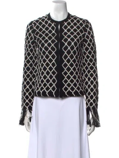 Pre-owned Tory Burch Patterned Crew Neck Sweater In Black