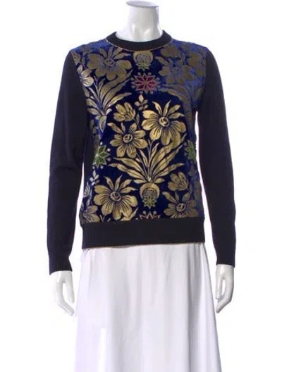 Pre-owned Tory Burch Patterned Crew Neck Sweater In Neutral