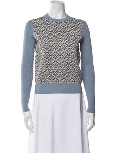 Pre-owned Tory Burch Patterned Crew Neck Top In Multi