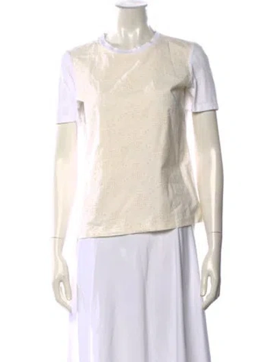 Pre-owned Tory Burch Patterned Crew Neck T-shirt In Neutral