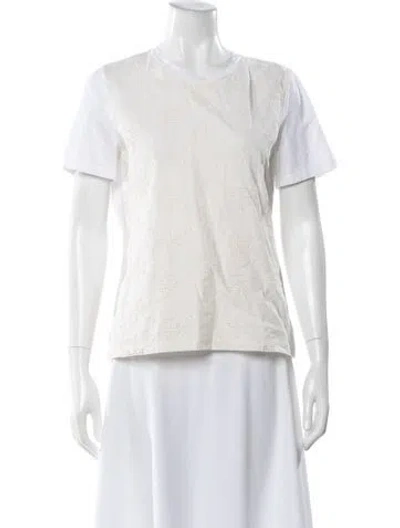 Pre-owned Tory Burch Patterned Crew Neck T-shirt In Neutral